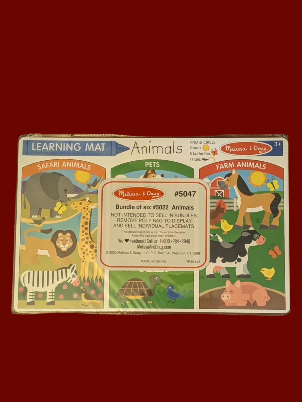 Melissa & Doug Animals Learning Mat - Colorful Kids Play Mat